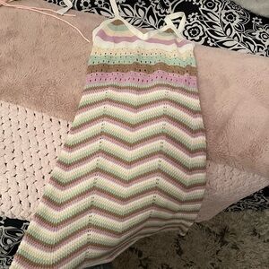 Crochet dress multi colour size small.